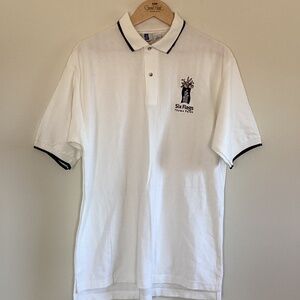 Six Flags Theme Park Looney Tunes Polo Shirt Mens Sz L Bugs Bunny Daffy Duck USA